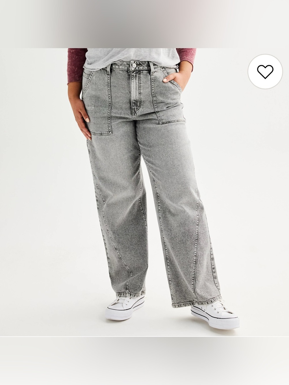 Juniors SO Grey Acid Wash High-Rise Wide Leg Jeans